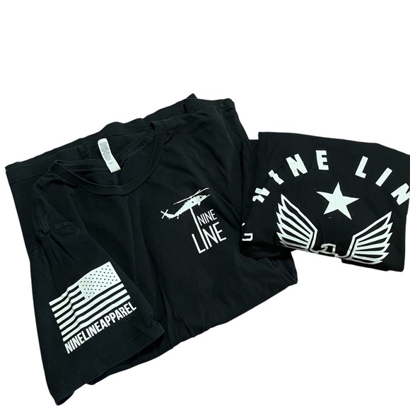 Lot of 2 Nine Line Apparel Black Short Sleeve Tees Size 2XL America Patriot USA - Picture 1 of 9
